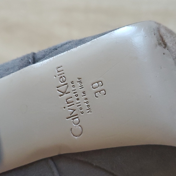 Calvin Klein Heeled Suede Lace-Up Ankle Boots - Picture 7 of 8